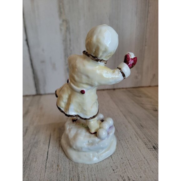 Royal Worcester 3458 December RARE snowball girl xmas figure - Picture 4 of 7
